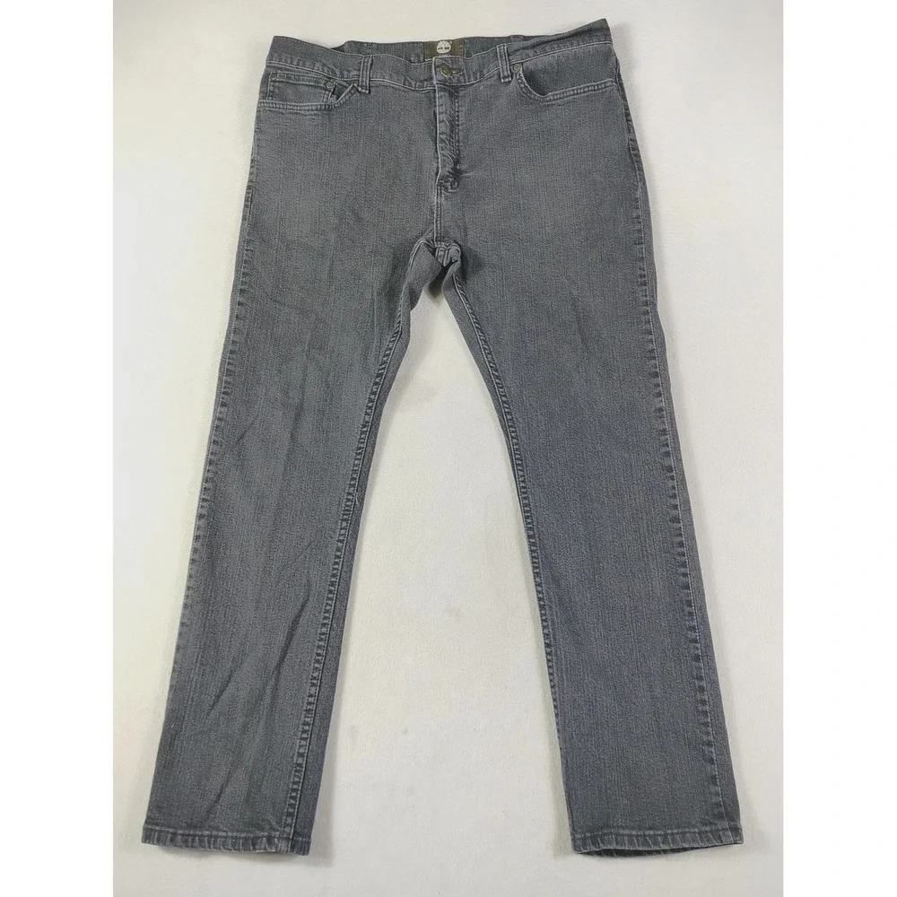 Timberland Jeans Mens 38 Gray‎ Charcoal Wash Straight Stretch Denim Streetwear